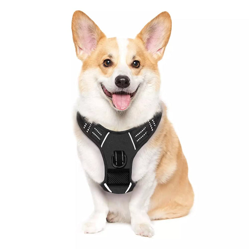 Beshine Adjustable No Pull Dog Harness, Front Clip Puppy Harness with Handle Reflective Breathable Mesh Lightweight Easy Control for Outdoor Walking Training (XS, Black) XS - PawsPlanet Australia