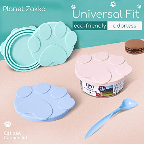 Planet Zakka Cute Paws Pet Can Covers/Easy-Open/Non-Toxic/Dishwasher Safe/Silicone Universal Pet Food Can Lid Covers - PawsPlanet Australia