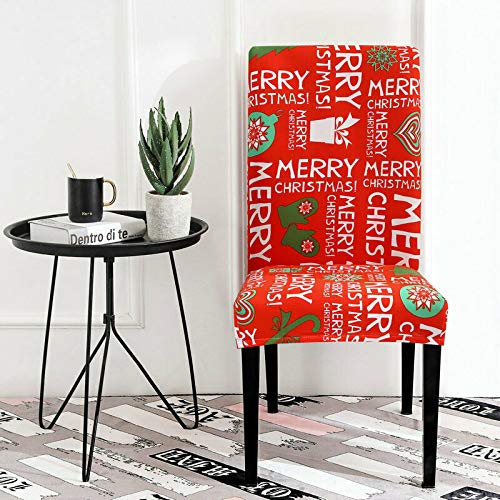 Callenbach 6Pcs Christmas Chair Covers for Dining Room Stretch Removable Christmas Table Decoration Seat Cover Slipcovers for Xmas Restaurant Holiday Festival Party Decor Full Cover - PawsPlanet Australia