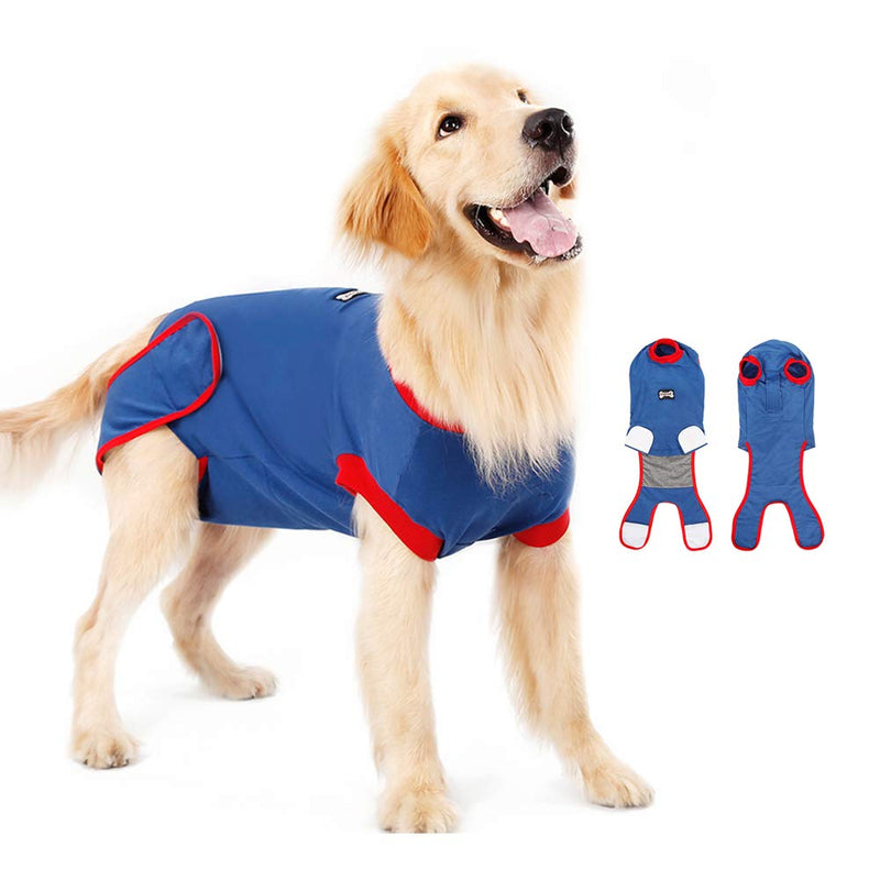 Kuoser Dog Recovery Suit for Small Medium Large Male/Female, Pet After Surgery Wear for Abdominal Wounds Skin Disease, Puppy Cone E-Collar Alternative Prevent Licking biting Scratching L: Chest=64cm/25.2 in - PawsPlanet Australia