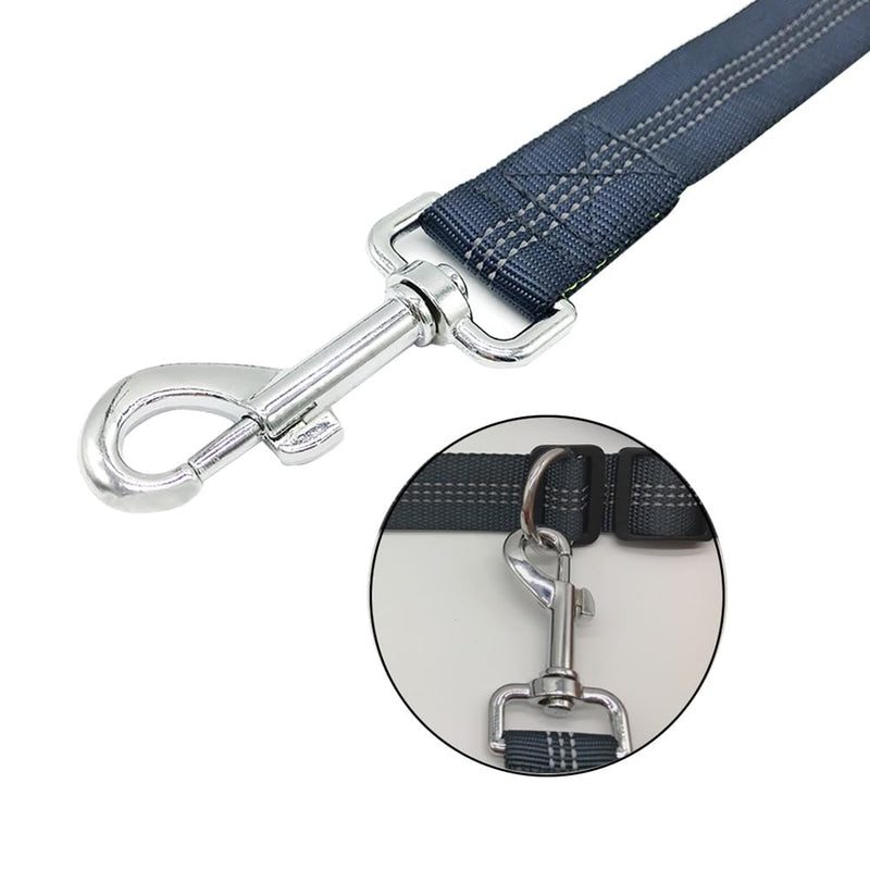 QitinDasen Gray Hands-Free Dog Lead, Adjustable Waist Belt and Dual Handles Stretchy Bungee Lead, Jogging Dog Lead with Reflective Stitching (Green Handle) - PawsPlanet Australia