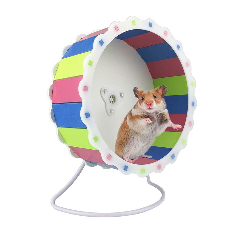 Petzilla Quiet Hamster Exercise Wheel, Multi-Colored Silent Spinner, Made of Wood, Sunflower Design 7.5" - PawsPlanet Australia