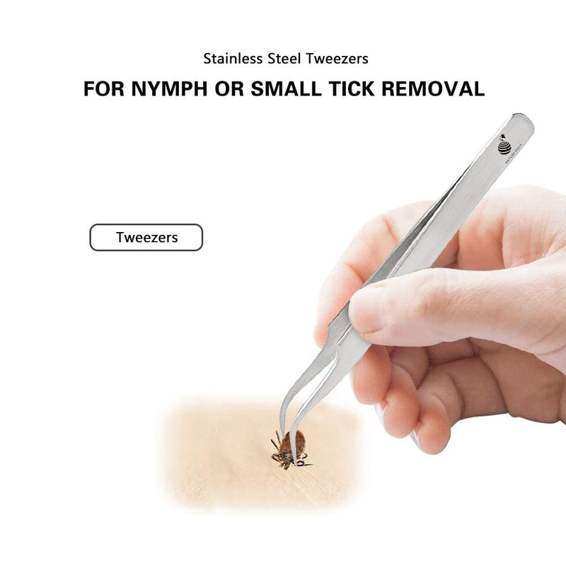 Tick Remover, Tick Removal Tool, Stainless Steel Tick Remover, Professional Tick Tweezers for Dogs/ Cats/ Horses/ Humans, Tick Hook Kit Included Removal Tweezers+ Tick Shovel+ Iron Box - PawsPlanet Australia