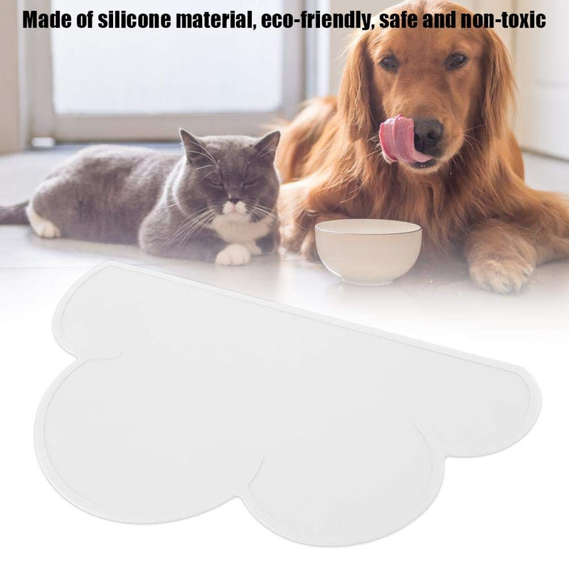 Feeding Mats, Cloud Shaped Silicone Food Water Feeding Dish Bowl Placemat for Pet Dog Puppy(White) White - PawsPlanet Australia