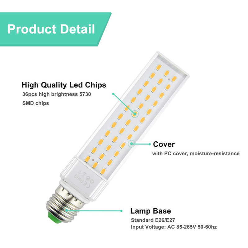 LED Fish Tank Light, 13W E26 Medium Screw Base PLC Rotatable Aquarium Light Daylight - PawsPlanet Australia