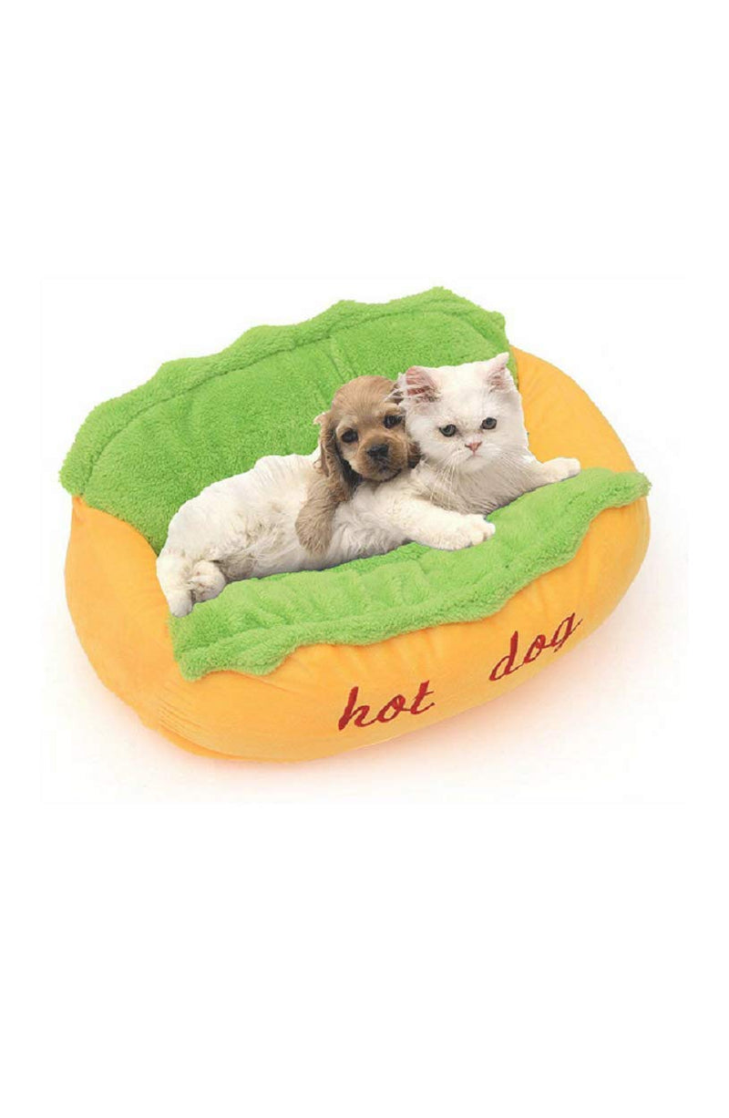 [Australia] - Hot Dog Design Pet Dog Bed,Soft Removable and Washable Pet Mat Dog House Dot Small Pet Animal Small Dog Bed 