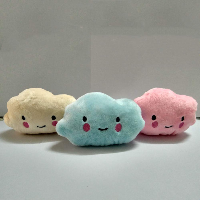 Pet Bite Squeaky Toys Smile Star Cute Stuffed Toys for Dogs Puppy Biting BB Sound Chew Squeaker Cloud Shape Plush Toy for Cats & Small Animals Exercise Entertainment,3 Pack (Cloud) - PawsPlanet Australia