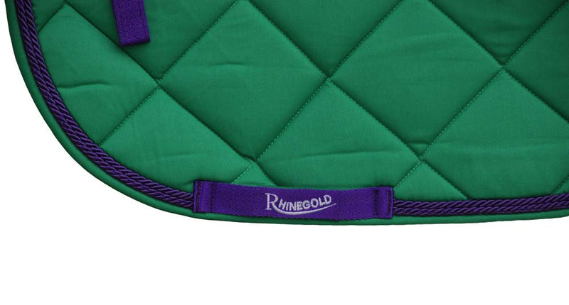 Rhinegold Carnival Ventilated Saddle Pad Green Full - PawsPlanet Australia