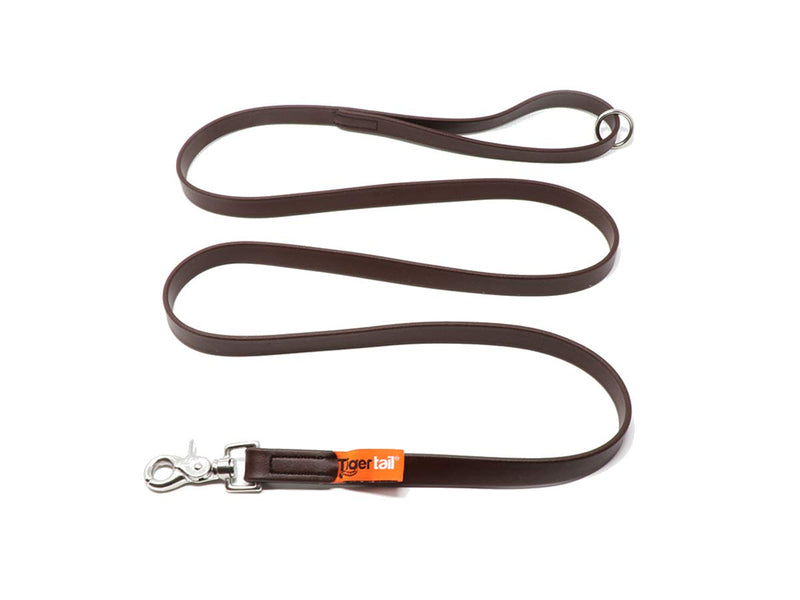 [Australia] - Tiger Tail LEATHERISH Dog Leash - Waterproof and Odor Proof Alternative-Leather Leash 6 ft Brown 