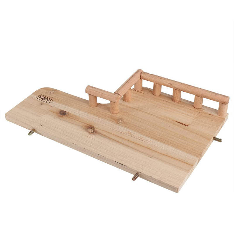 Fdit Hamster Platform Natural Wooden Small Animals Stand Platform Pet Springboard Climbing Toy with Railing for Chinchilla Guinea Pigs Small to Medium Birds - PawsPlanet Australia