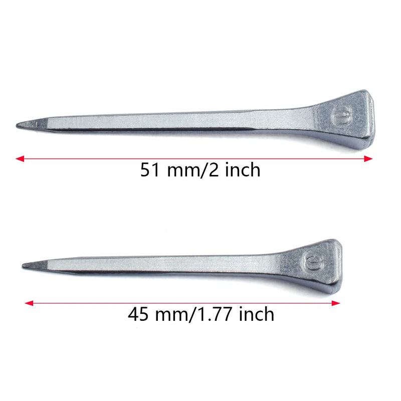 Aifeier ET Stainless Steel Horseshoe Nails Horse Hoof Nails Fix Lead and Glass Stop Blocks for Horse Racing Training Riding Equestrian Sporting, 20x1.77 Inch & 20x2 Inch - PawsPlanet Australia