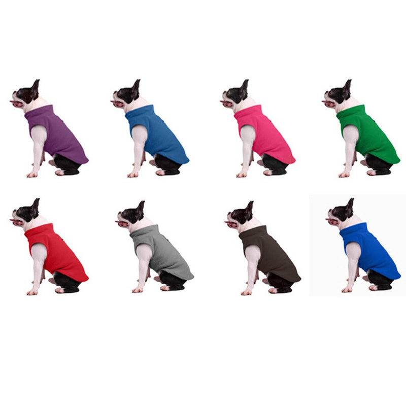 Dogs Jumpers Dog Sweatshirt, Soft Fleece Vest,Cold Weather Jacket with Leash Ring for Small Dogs Medium Dogs (Small, Blue) Small (for Chest 13.3inch) - PawsPlanet Australia