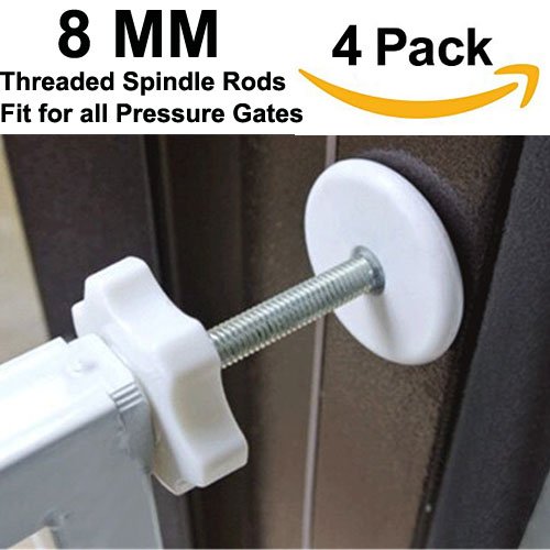 [Australia] - 4 Pack Pressure Gates Threaded Spindle Rods M8 (8 mm), Baby Gates Accessory Screw Bolts Kit Fit for All Pressure Mounted Walk Thru Gates (8mm 4 Pack) 