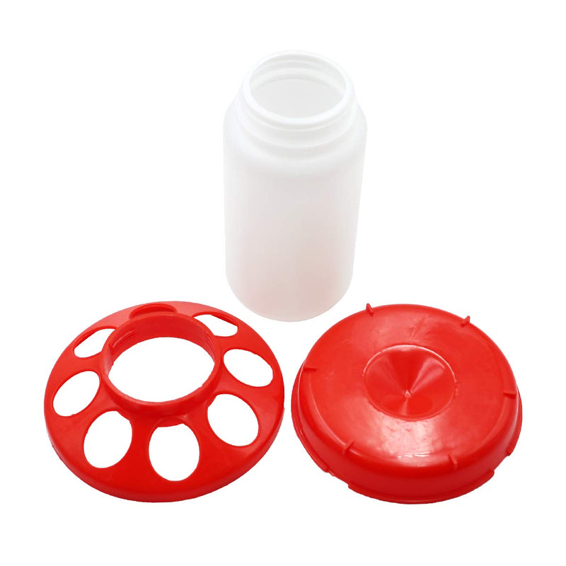 MYB Supplies Plastic Chicken Feeders, Container for Chicken Feed , 1L, 8 Holes (Red) Red - PawsPlanet Australia
