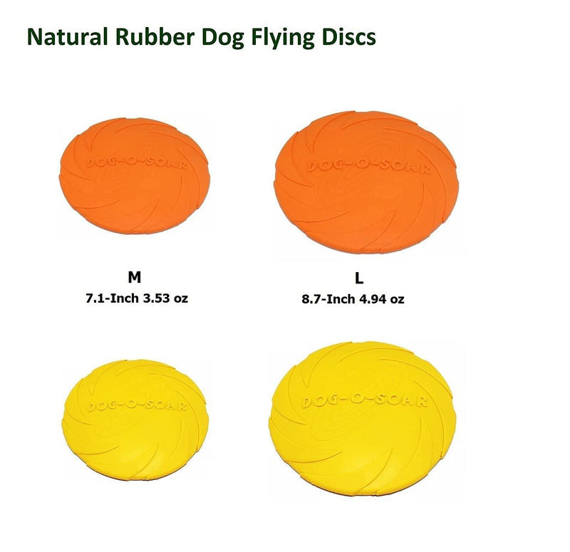 2 Pack Dog Flying Discs 7.1 Inch - Interactive Toy Durable Natural Rubber Puppy Flyer Dog Toy - Water Floating-Fetch and Chase Toys for Outdoor, Training - Small Dogs (Orange+Yellow, M, 7.1-Inch) A-Orange+Yellow - PawsPlanet Australia