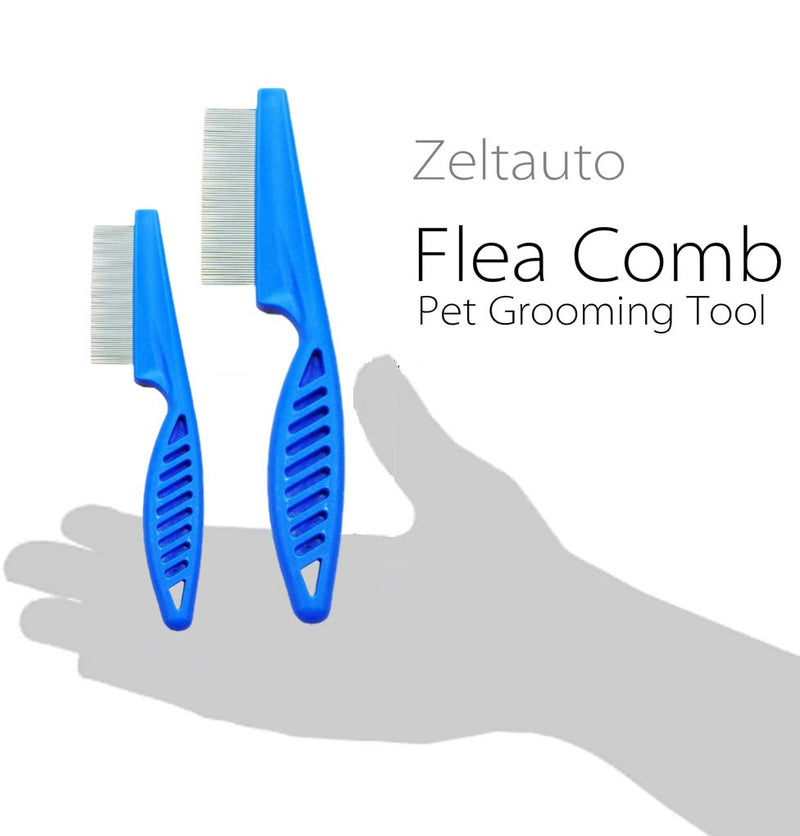 2 Packs Flea Comb Pet Hair Comb Dog Grooming Tool, Tear Stain Remover for Cats Dogs, Size S + L - PawsPlanet Australia