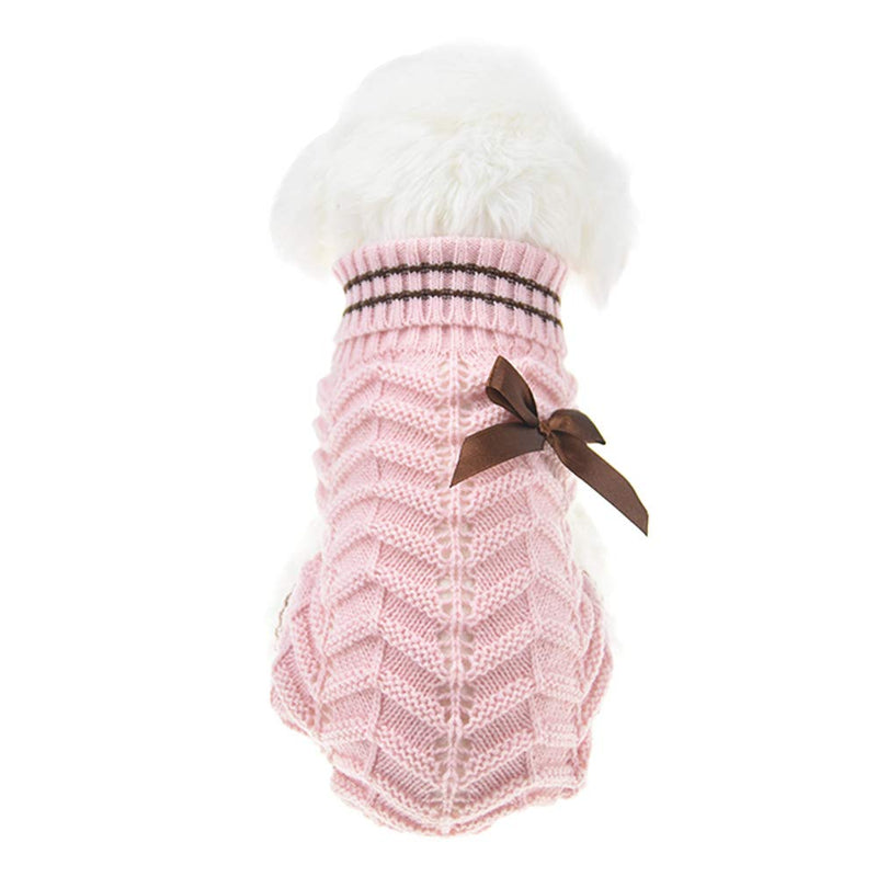 [Australia] - MUYAOPET Pink Small Dog Sweaters Winter Warm Dog Shirt Knitted Clothes for Dachshund Bulldog Corgi M 