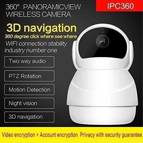 Smart Home WiFi 1080 Baby Monitor/Pet Monitor/Video, Wireless, Motion Detected Camera/Panoramic View/360 degree/3D Navigation/Night Vision/Audio/128G SD Card Slot/HD - PawsPlanet Australia