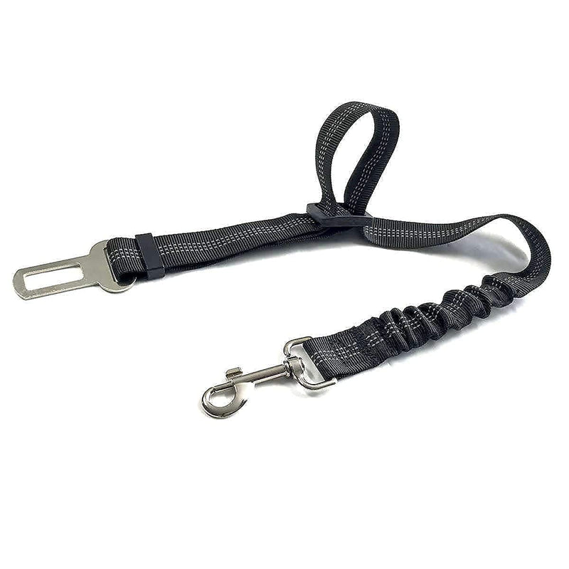 GoBuyer Anti-shock Dog Seat Belt for Car with Bungee Buffer Safety Harness (Black) Black - PawsPlanet Australia