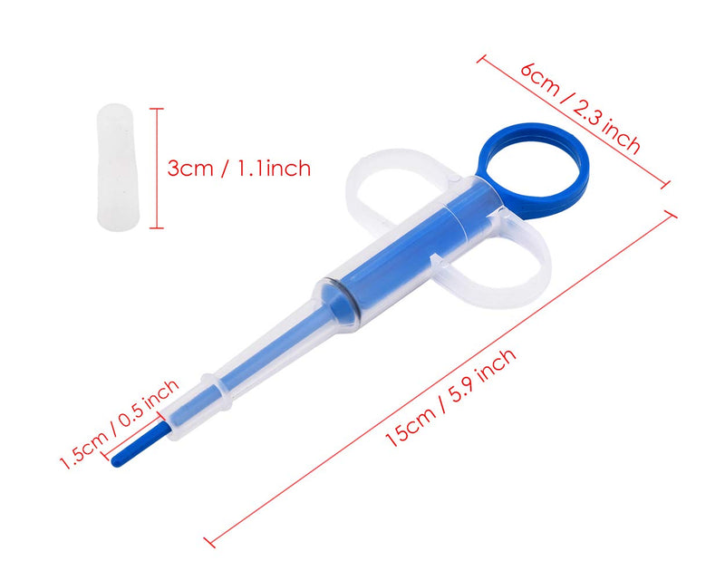 ds. distinctive style Plastic Pet Pill Tablet Feeder Durable Injector Syringes Medical Feeding Tool with Soft Tip for Cats Dogs (Blue) - PawsPlanet Australia