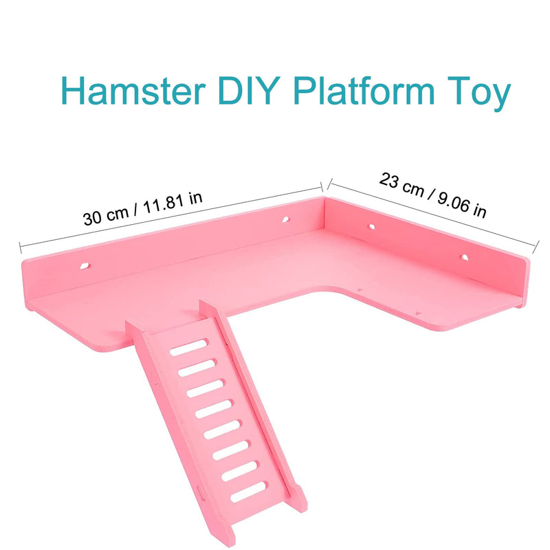 TeTupGa Hamster Ladder Platform Toy Rats Bird Playground Birdcage Perch Climbing Toys for Guinea Pig Gerbil (Pink) Pink - PawsPlanet Australia