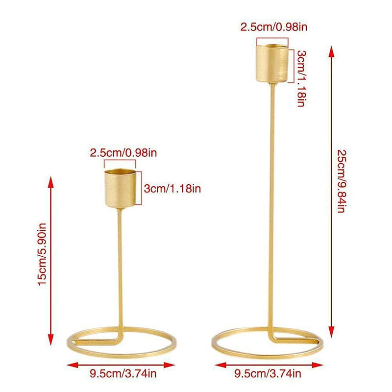 Baffect Set of 5 Gold Candle Holder for Taper Table, Decorative Candlestick Holders for Wedding, Party Dinner Feast Decor Fits 0.98 inch Thick Candle(Metal Candle Stand) - PawsPlanet Australia