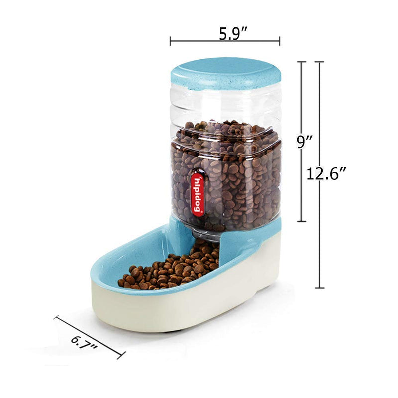 Automatic Cat Feeder Gravity Pet Feeder Dog and Cat Feeder 1 Gallon Pet Feeder Dispenser Blue Feeder - PawsPlanet Australia