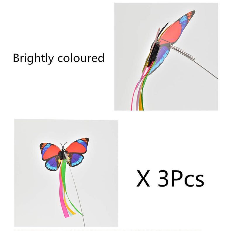 [Australia] - FLURFF Zenes Funny Cat Toy Butterfly Replacement (3 Pack Refills) 