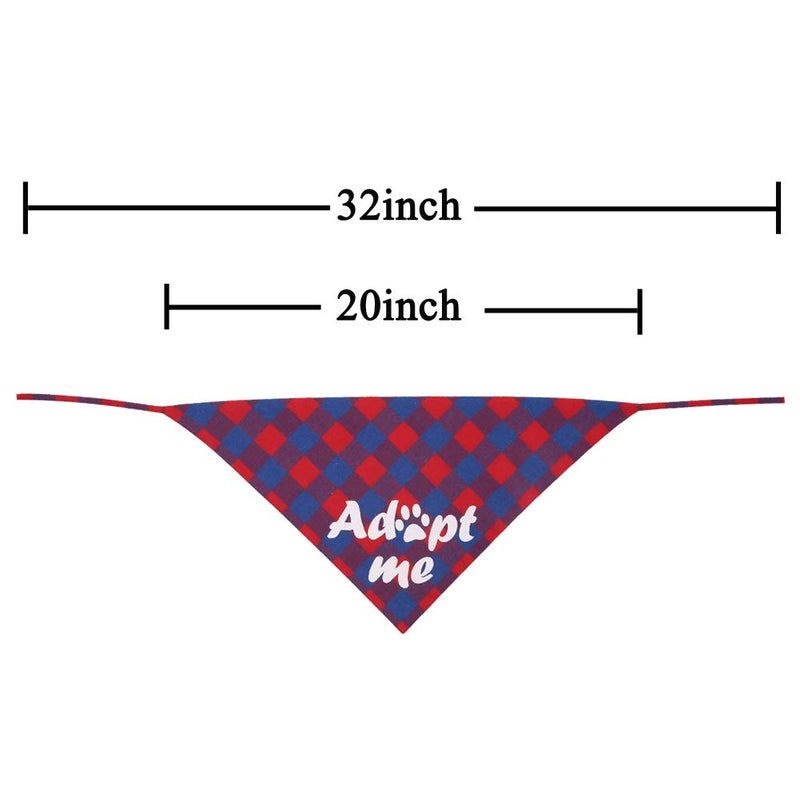 KZHAREEN 4 Pack Adopt Me Dog Bandana Printing Plaid Reversible Triangle Bibs Scarf Accessories for Dogs Cats - PawsPlanet Australia