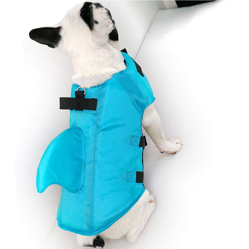 TOFOAN Dog Life Jacket Shark, Dog Life Vest for Small Medium, Professional Pet Dog Lifesaver Preserver Cold Weather Coat Swim Suit Perfect for Safety Swimming, Boating, Pool, Beach Blue-L - PawsPlanet Australia