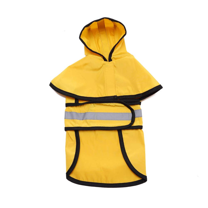 [Australia] - boxod Fashion Pet Rainy Days Slicker Raincoat Ajustable Pet Waterproof Clothes Lightweight Rain Jacket Poncho Hoodies with Strip Reflective S Yellow 