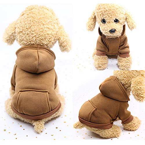 [Australia] - Idepet Dog Clothes Pet Dog Hoodies for Small Dogs Vest Chihuahua Clothes Warm Coat Jacket Autumn Puppy Outfits Cat Clothing Dogs Clothing X-Small Coffee 