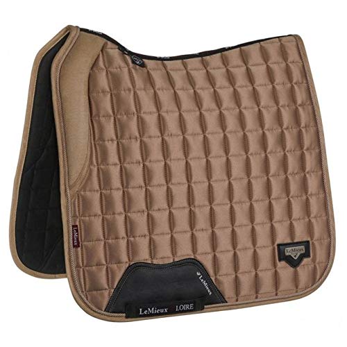 LeMieux Loire Memory Satin Dressage Saddle Pad - Square - Bamboo Lining with Friction Free Binding and Girth Protection - Large L Black - PawsPlanet Australia