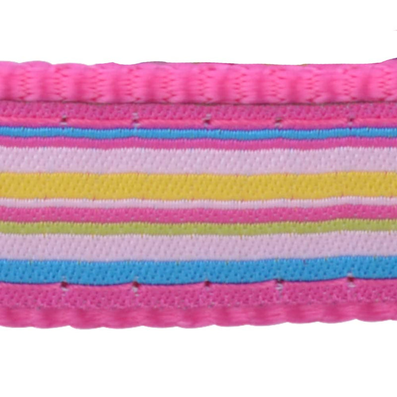 Red Dingo Hot Pink Stripes Martingale Dog Collar (15mm x 24-36cm), One Size Small - PawsPlanet Australia