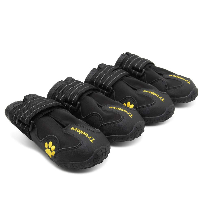 MOKCCI Truelove Dog Boots Waterproof Dog Shoes with Best Reflective Straps for Small Medium Large Size 1 (Pack of 4) Black - PawsPlanet Australia