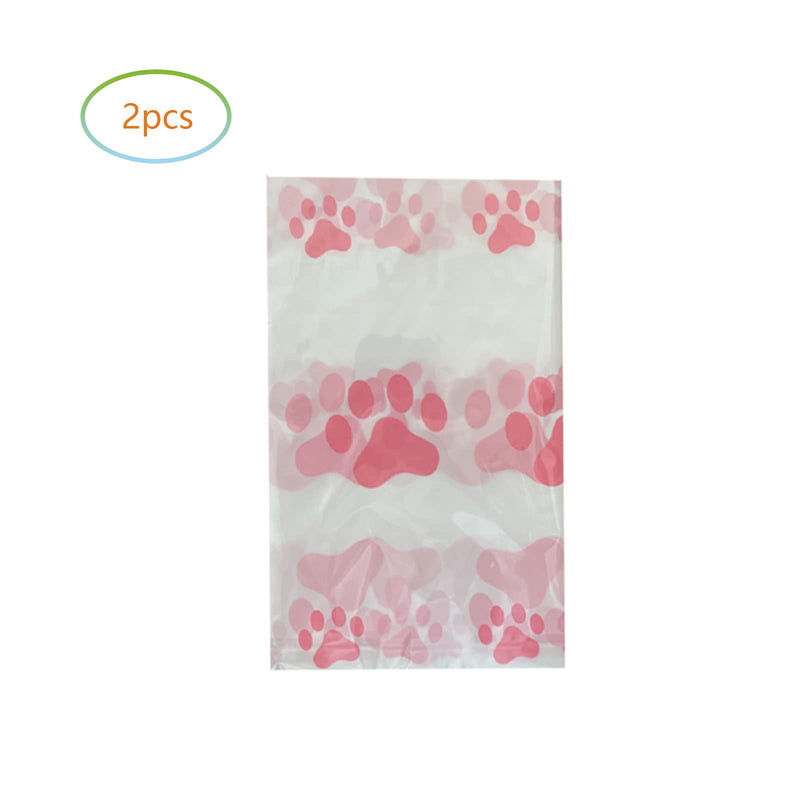 2Pcs Pink Dog Paw Prints Puppy Tablecloth for Puppy Paw Prints Table Cover Birthday Party Supplies Decorations (71" x 54") - PawsPlanet Australia