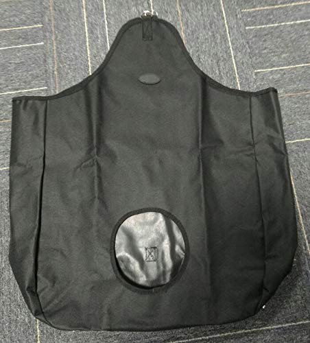 [Australia] - NRTFE Slow Feed Horse Hay Bag Pouch with D Rings Canvas Tote for Horses Goats Alpacas,29" Large Bag Black 