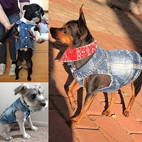 [Australia] - Tealots Dog Jean Jacket, Soft and Cool Shirt, Dog Cowboy Clothes Pet Jacket Coats, Puppy Outfits Blue Denim Vests for Small Medium Large Dogs Boy and Cats Clothing Apparel XS 