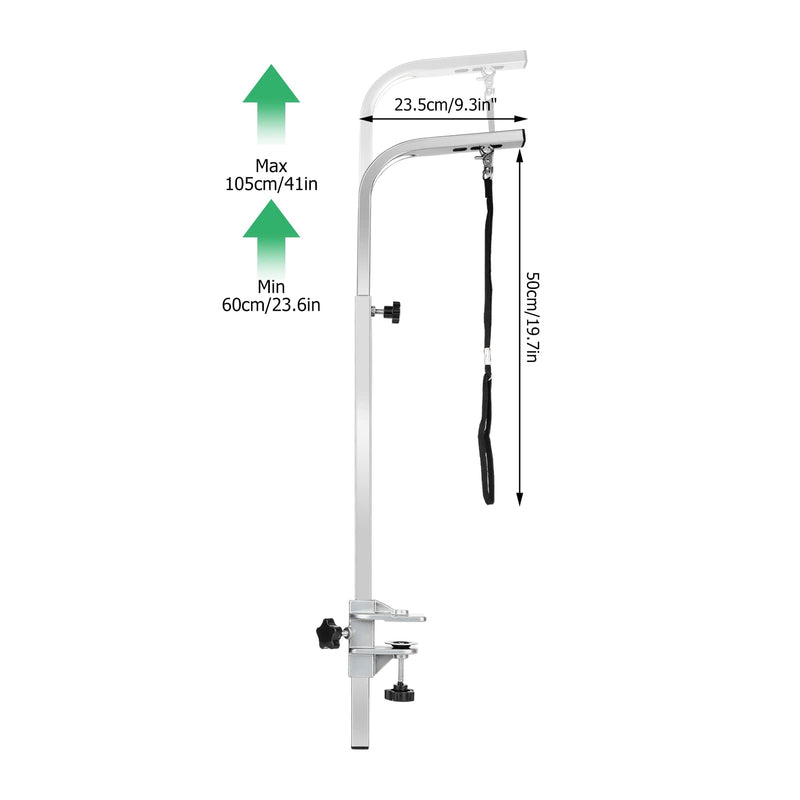 BALLSHOP Grooming Arm Foldable Pet Grooming Table Adjustable Pet Dog Grooming Bath with Powder Coated Steel Frame Foldable Legs Noose Arm Table Capacity Up to 100KG - PawsPlanet Australia