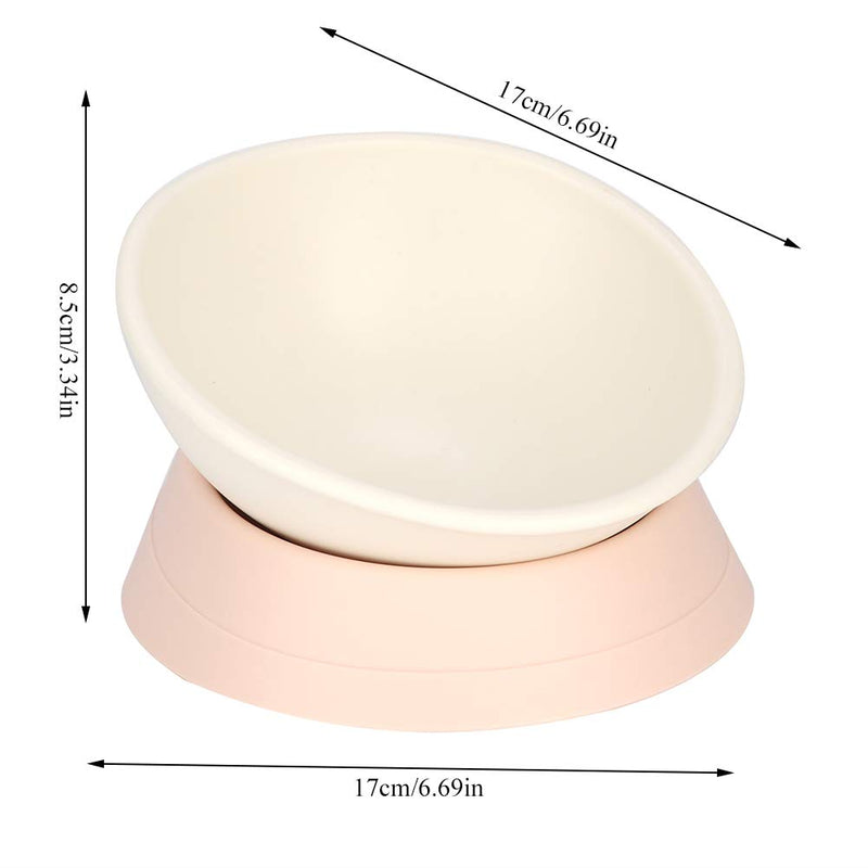 Slanted Dog Bowl Non Slip Tilted Pet Bowls Wide Mouth Dog Feeder Cat Food Water Bowl Dish Pet Sterile Tableware Dog Feeding Watering Supplies with Detachable Stand(White) - PawsPlanet Australia