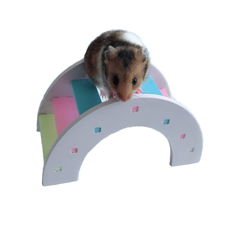 PINVNBY Wooden Hamster Hideout House,Pet Play Bridge Rat Mouse Exercise Toys for Small Animal Habitat (2 Packs) - PawsPlanet Australia