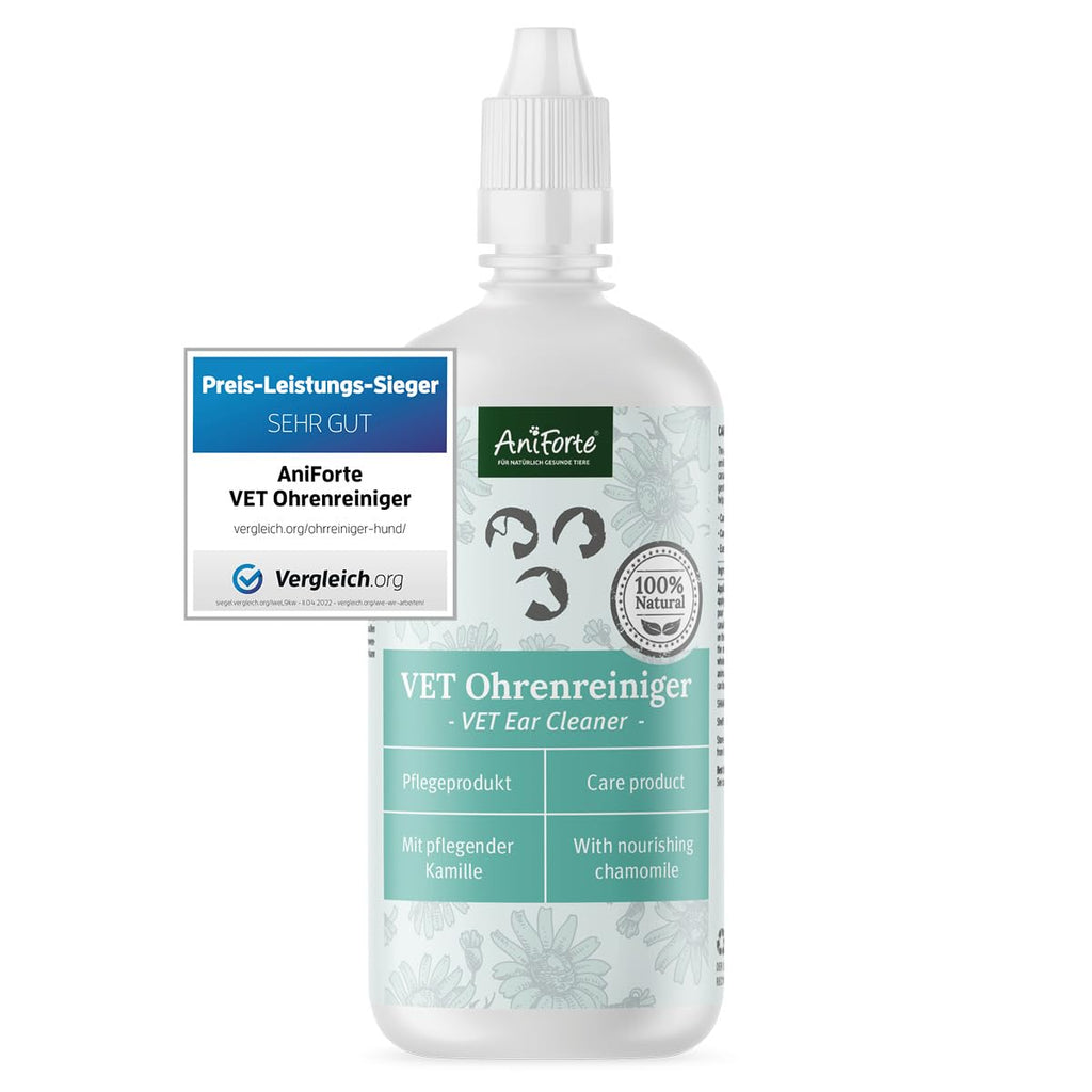 AniForte Vet Chamomile Ear Cleaner for Dogs, Cats & Horses 250ml - Gentle ear cleaning, earwax remover & natural ear cleaner, soothing itching, inflammation, infection & discharge - PawsPlanet Australia