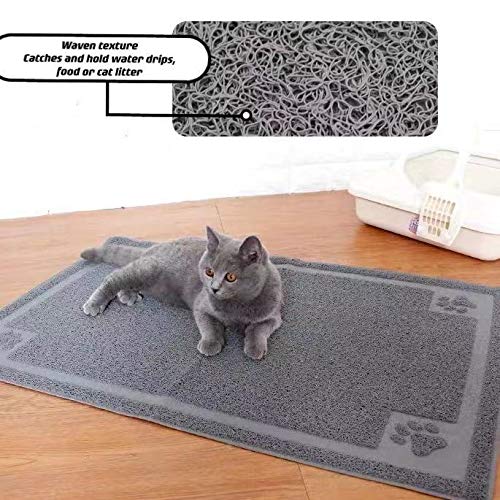 Q Pet House cat Trapping Litter Mat, Waterproof Pet Feeding Mat with Non- Slip Backing for Cats and Dogs, Durable and Soft Pet Mat, Includes a Double-Sided Grooming Hair Brush - PawsPlanet Australia