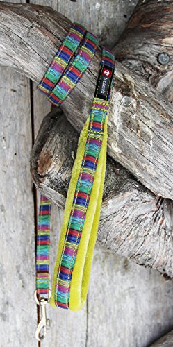 FinNero Pet Products, Finland NORDIC LIGHTS Dog Leash with Soft Fleece Handle (1,5 * 120 cm, Lime) 1.5*120 cm - PawsPlanet Australia