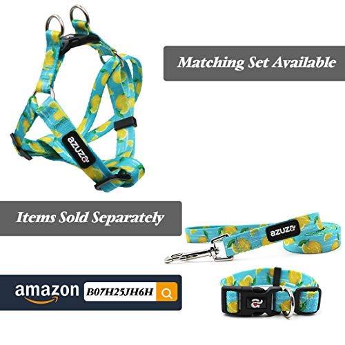 [Australia] - azuza No Pull Dog Harness, Basic Step in Puppy Harness, Adjustable Harness for Small and Medium Dogs with Cute Fruit Patterns in Bright Color Lemons 