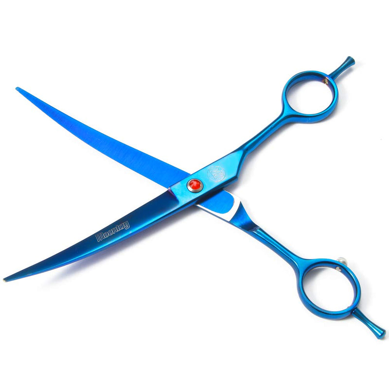 Moontay Grooming Scissors Dog Scissors Professional Dog Grooming Scissors Set Dog Scissors Pet Grooming Scissors with Curved/Straight/Chunker/Thinning Scissors Blue - PawsPlanet Australia