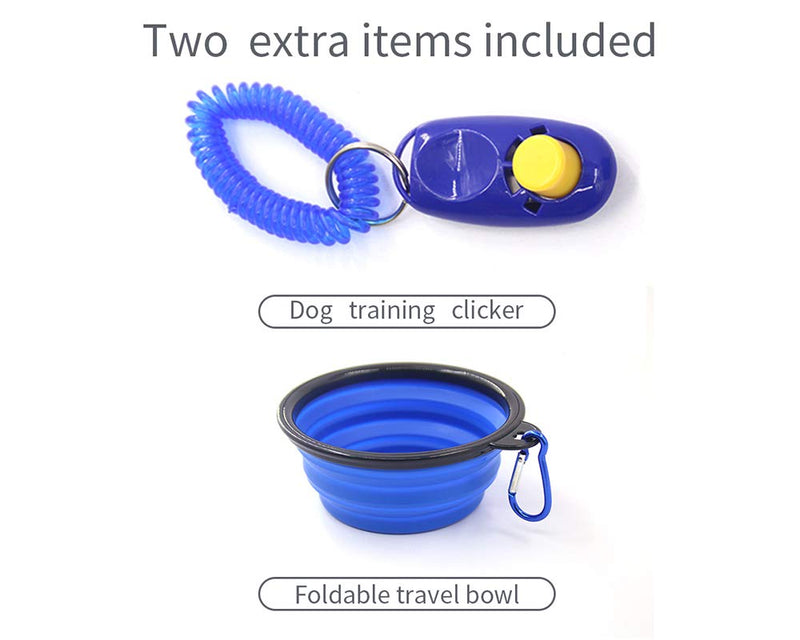 [Australia] - LOVOYAGER Dog Treat Pouch, Dog Training Pouch Bag with Waist Shoulder Strap, Collapsible Bowl and Training clicker, Treat Training Bag for Treats, kibbles and pet Toys, 3 Ways to wear Blue 