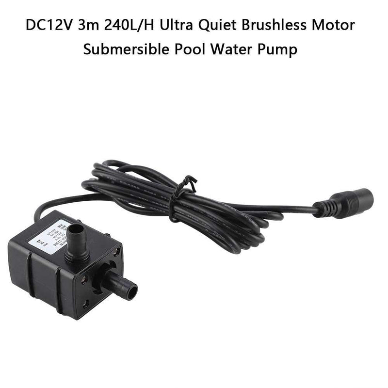 Dc12V 3M 240L/H Ultra Quiet Solar Pump Fountain Micro Brush-Less Water Pump Submersible Brush-Less Motor Water Pump for Pond, Pool, Aquarium(NO Solar Panel Included) - PawsPlanet Australia