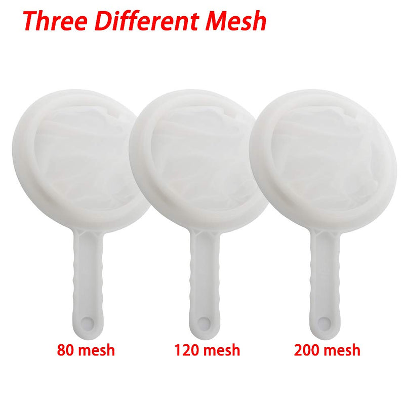 DQITJ 3 Pack Brine Shrimp Net Practical Shrimp Separation Net Artemia Fry Newborn Harvest Net Catch Brine Shrimp (80, 120, 200 mesh) - PawsPlanet Australia