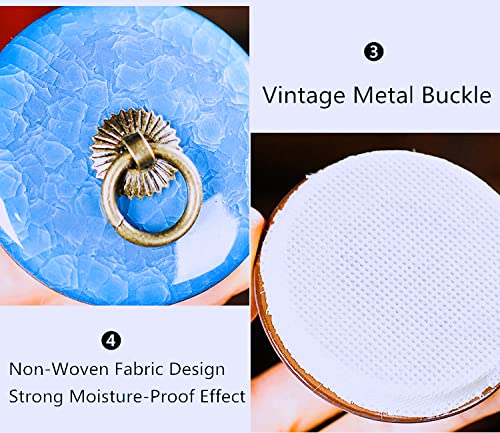 Vencede Handicrafted Ceramics Mini Pet Urns, Small Urn for Human Ashes, Ashes Keepsake Memorial Ashes Holder, Pet Coffin, Urn for Dog Ashes Cat Ashes Pet Ashes, Sealed Ceramic (Blue) Blue - PawsPlanet Australia